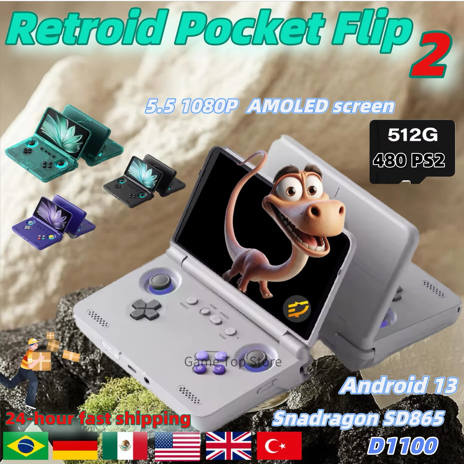 Retro Gaming Devices - Retroid Pocket Flip 2 Handheld Console