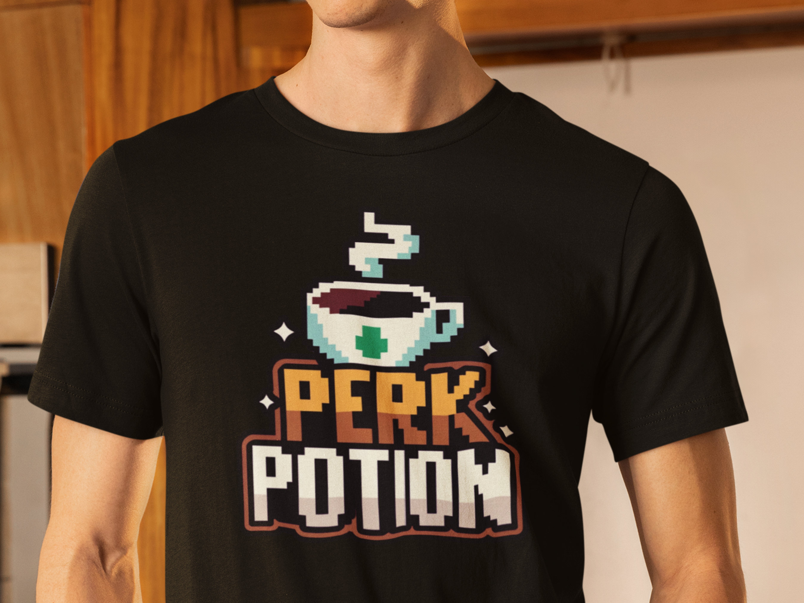Retro Gaming Ideas - Pixel Coffee T-Shirt Cute Pixel Gamer