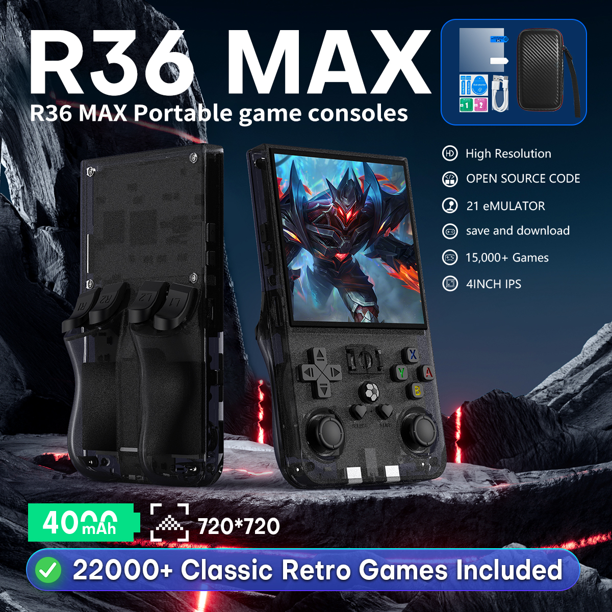 Retro Gaming Mobile - Open Source R36MAX Portable Video Game