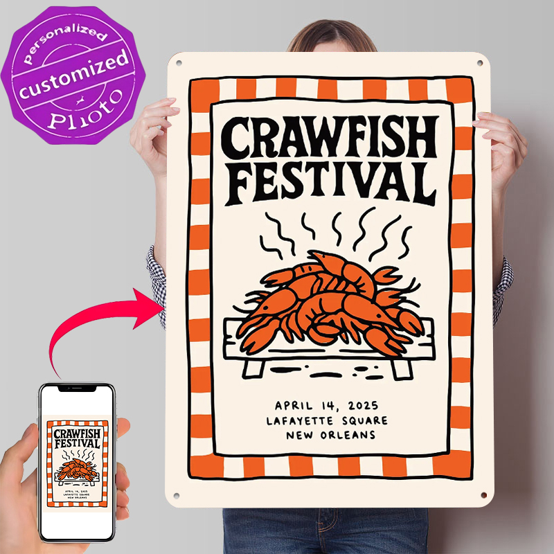 Retro Gaming Festival - Crawfish Festival Tin Poster Wall Art