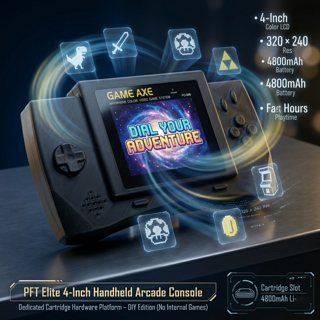Console Retro Gaming Portable - PFT Elite 4-Inch Handheld Arcade Console