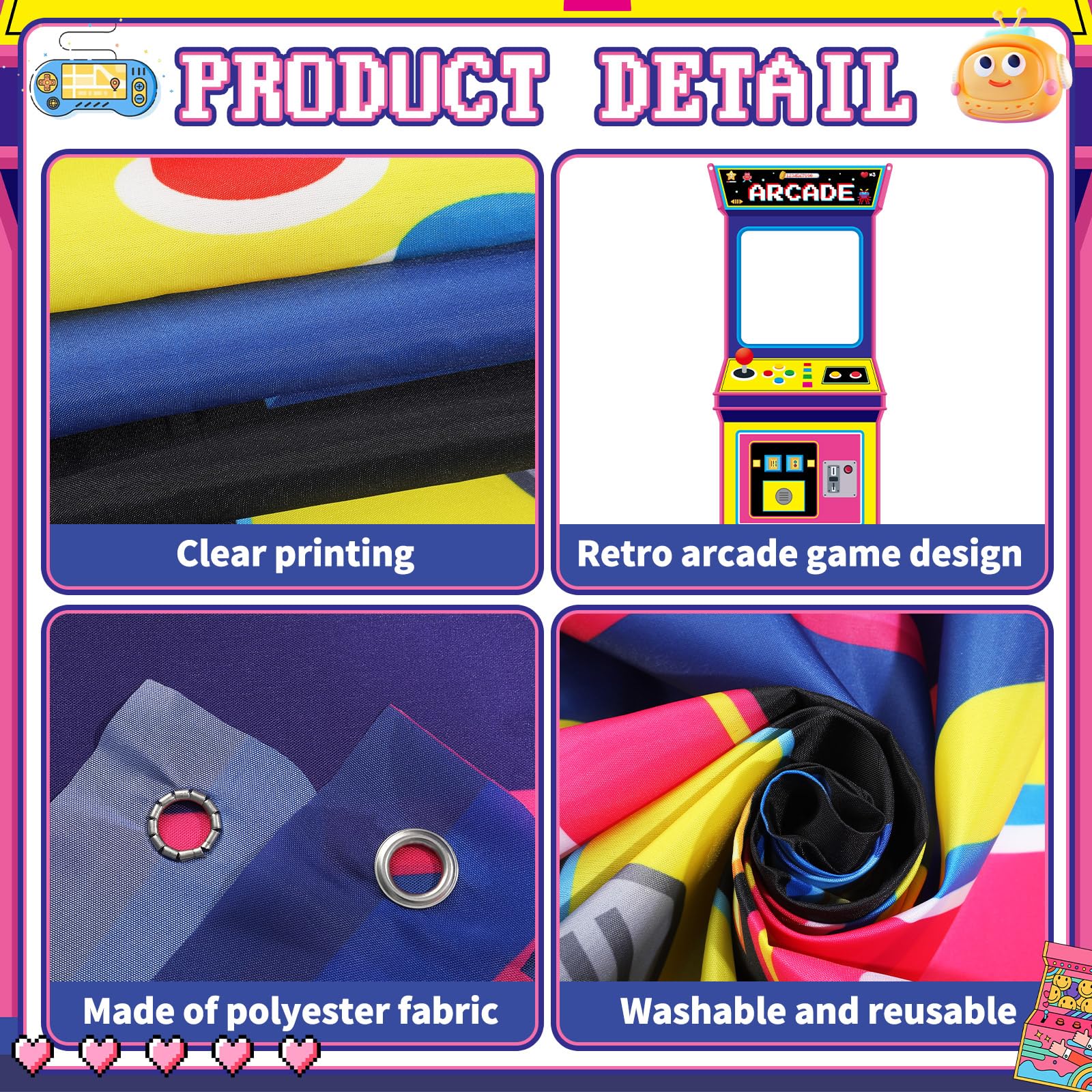Retro Video Gaming Fabric Arca - Background Retro Gaming incelemesi ve fiyatı