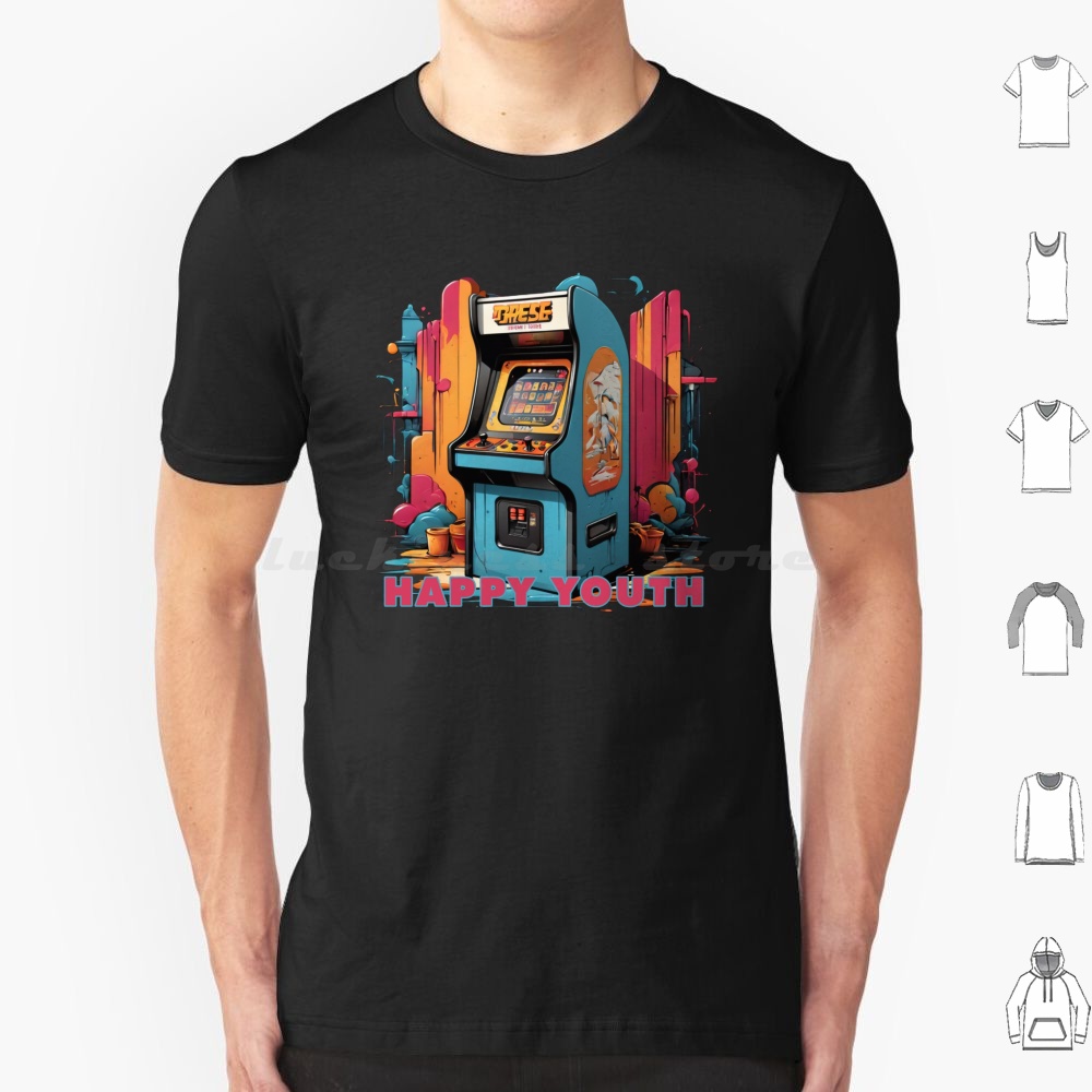Happy Youth-Arcade T Shirt Men - Retro Gaming Gamestop incelemesi ve fiyatı