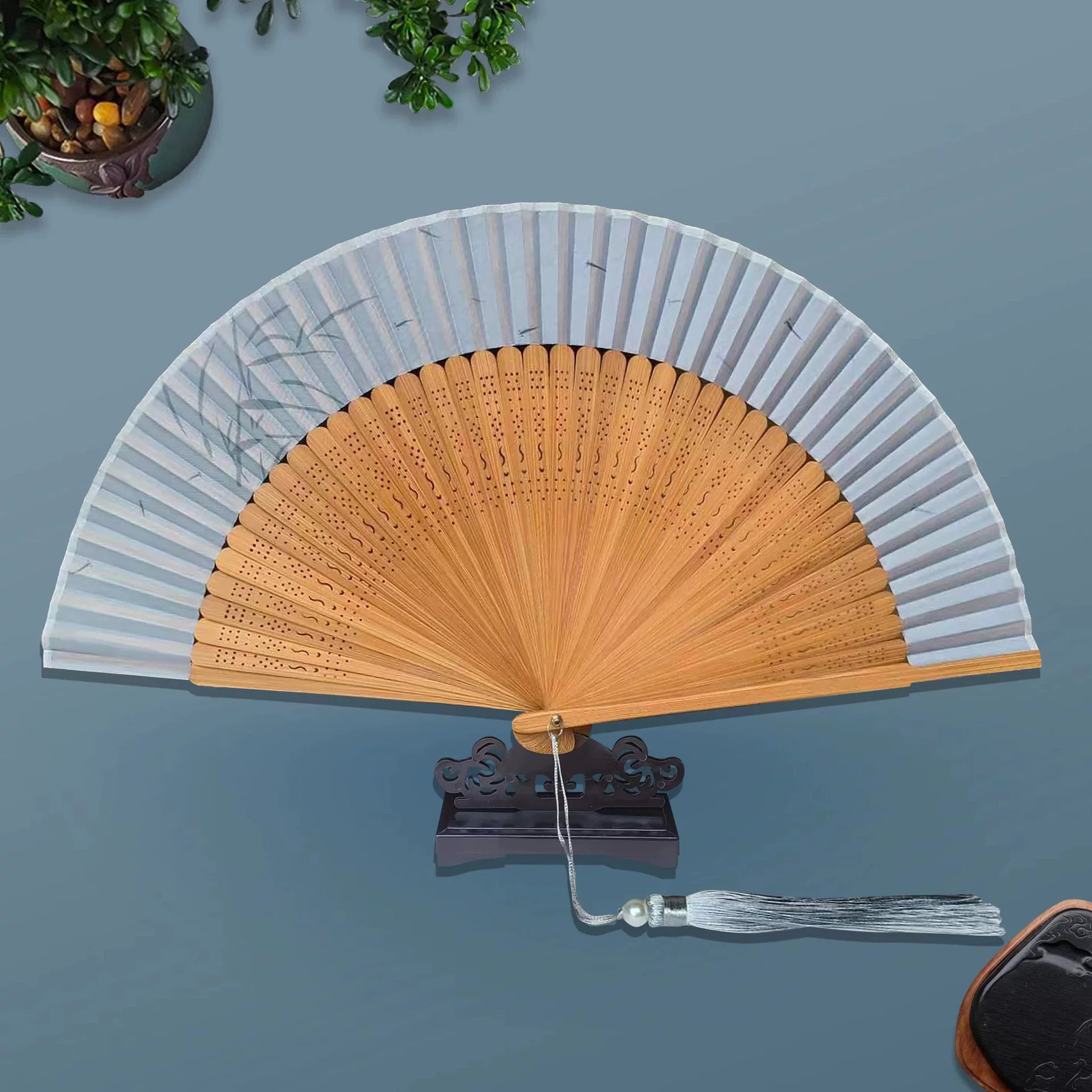 1pc Retro Bamboo Folding Fan,  - Console Retro Gaming Portable incelemesi ve fiyatı