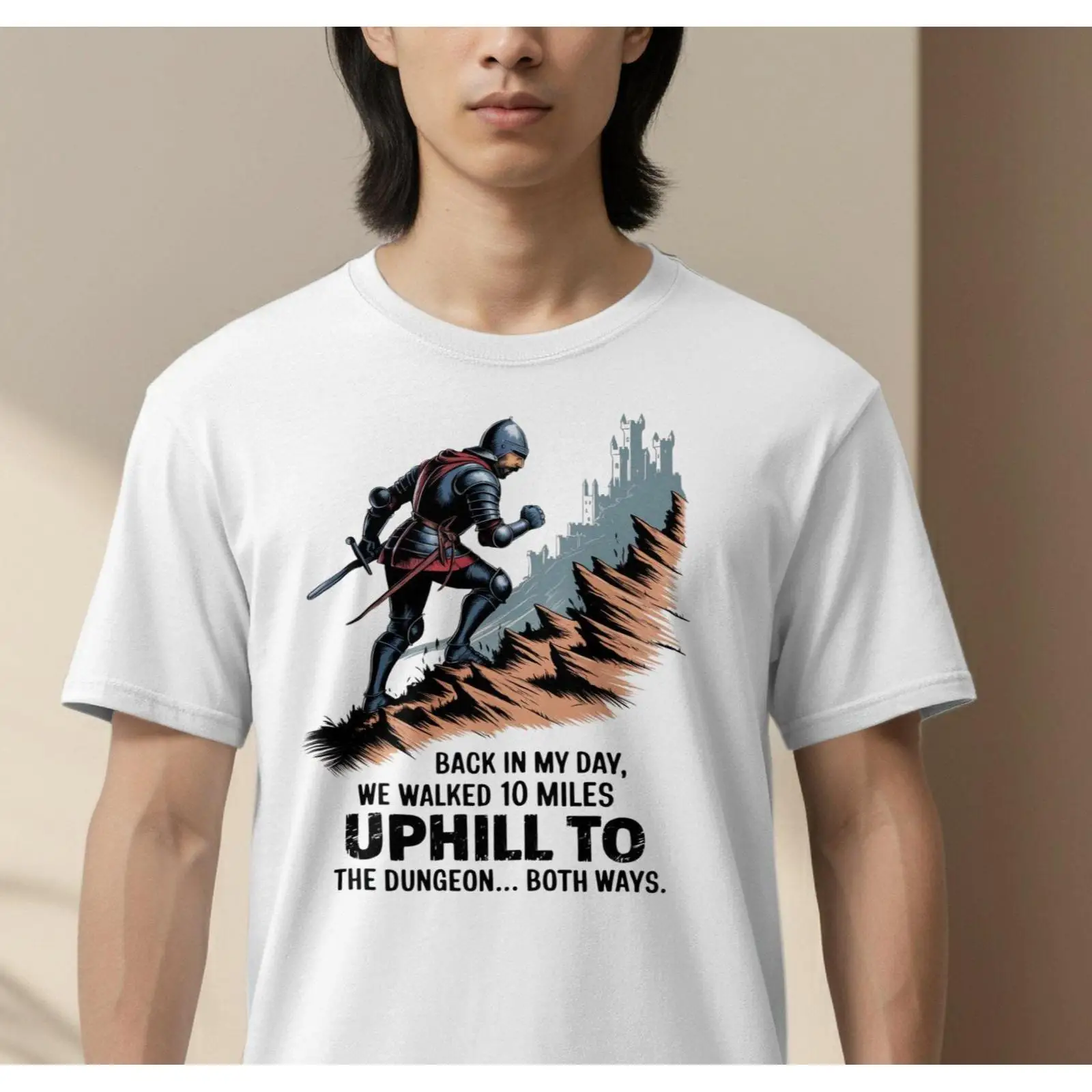 Funny Knight T Shirt Uphill Du - Retro Gaming Ideas incelemesi ve fiyatı