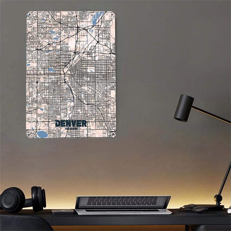Denver City Map Tinplate Poste - Retro Gaming Denver incelemesi ve fiyatı