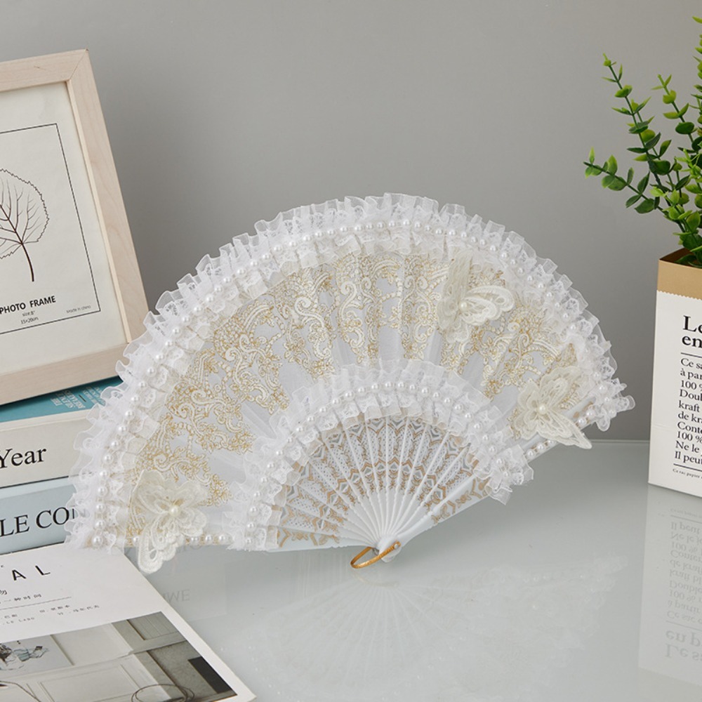 White Lolita Lace Hand Fan Han - Console Retro Gaming Portable incelemesi ve fiyatı